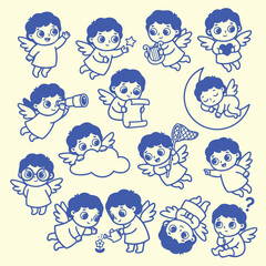 Obraz premium Happy Little Angels Spreading Blessings Everywhere They Fly