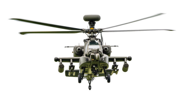 Attack Helicopter with Rotor Blades and Weapons