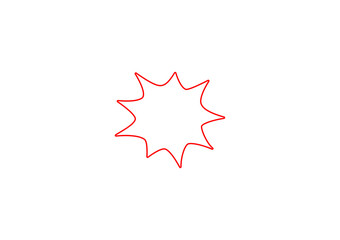 Fototapeta premium Red Outline Comic Starburst Speech Bubble Explosion Vector Icon