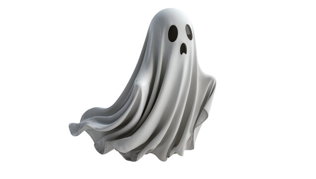 White ghost with black eyes and mouth