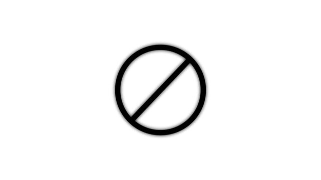  sign warning symbol animation. alcohol sign. Not allowed logo animation. Animated Under forbidden ban icon on white background. Over alcohol only censored