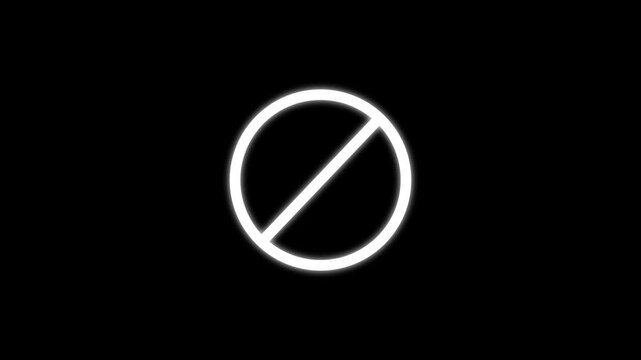  sign warning symbol animation. alcohol sign. Not allowed logo animation. Animated Under forbidden ban icon on black background. Over alcohol only censored