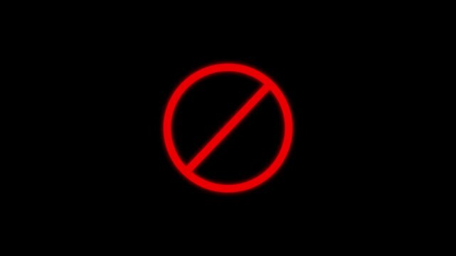  sign warning symbol animation. alcohol sign. Not allowed logo animation. Animated Under forbidden ban icon on black background. Over alcohol only censored