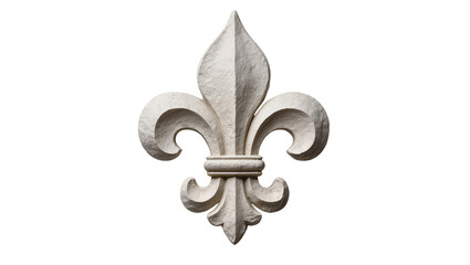 Fleur de lis stone ornament with textured surface © Laura