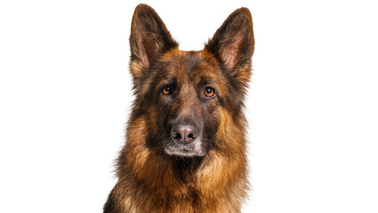 Fototapeta premium German Shepherd dog portrait alert expression, brown and black fur