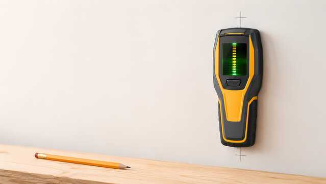 Stud Finder Wall Scanning for Safe Drilling 3D Illustration
