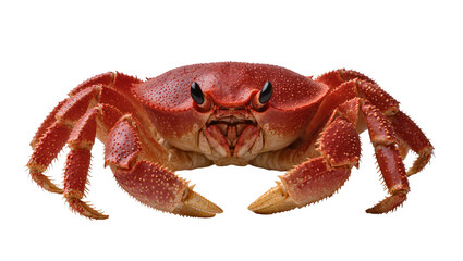 Red spiny crab with large claws and black eyes © Ari