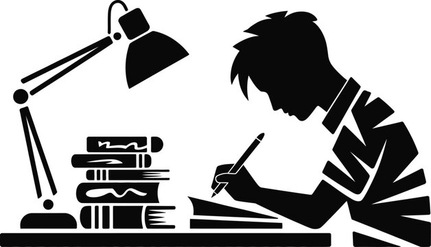 Studying late night vector