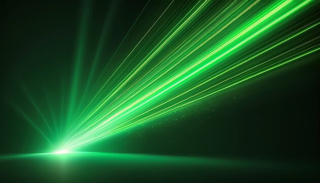 green laser beam moving light streak ray glowing comet light flare