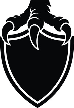 A powerful eagle talon gripping a polished heraldic crest