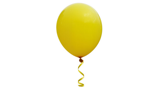 Yellow balloon with curly ribbon