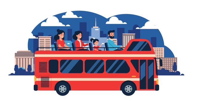 Red Double Decker City Bus.