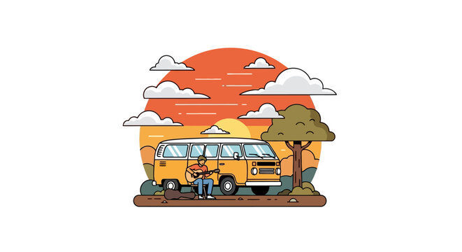 Yellow School Bus Parked Outdoors.