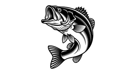 Obraz premium Large Mouth Bass Fish Side View.