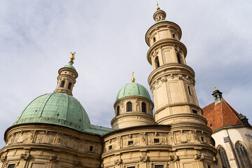 Domed Historic Building with Towers Under Cloudy Sky © iBennn