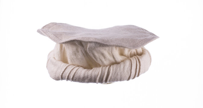 Afghan wool headdress isolated on white background