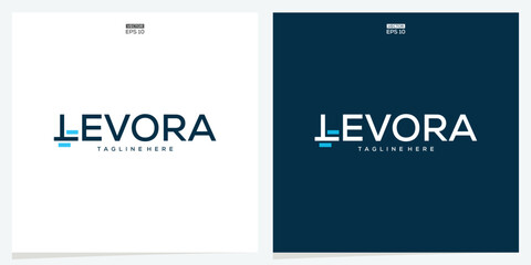 Levora Premium Rise Wordmark Logo.custom wordmark logo featuring clean geometric typography with a hidden lifting symbol integrated into a single letter. © arif