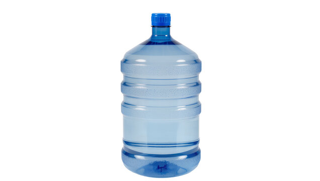 Large clear blue plastic water bottle with cap