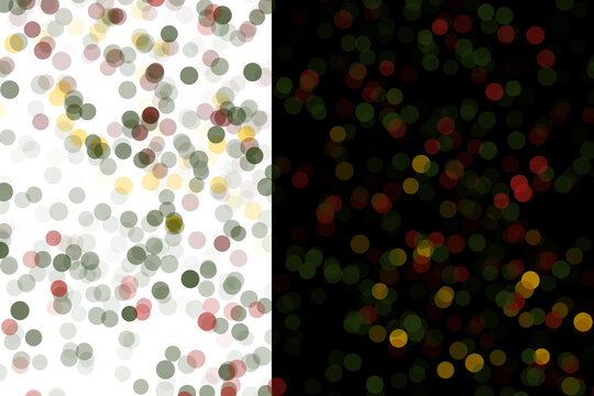 Glowing round particle pattern illustration with yellow and green bokeh