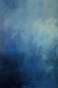 Abstract Blue Oil Painting Background with Deep Indigo and Azure Textures