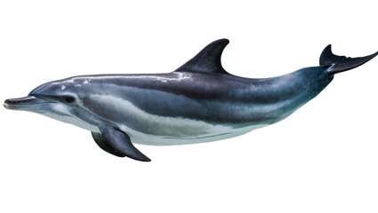 Gray and white striped dolphin swimming © Jonas