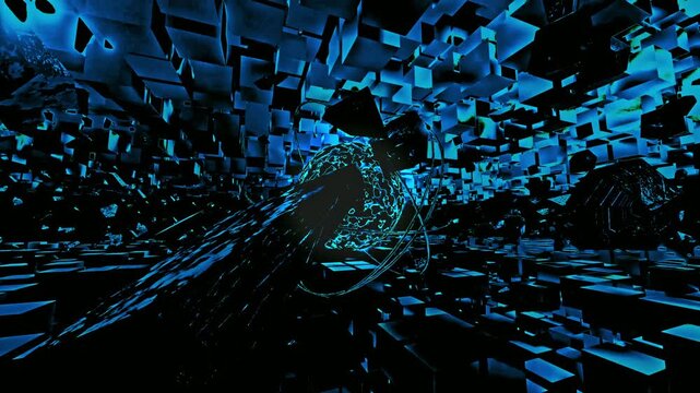Deep Blue Shockwave Core Field 4K Sci-Fi VJ Loop
