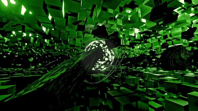 Green Shockwave Core Field 4K Sci-Fi VJ Loop