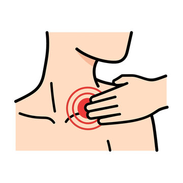 Person holding painful back area.