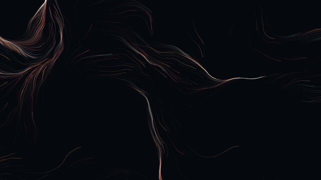 Procedural art abstract digital glowing light lines on a dark background  ideal for backgrounds, website designs, and innovative digital projects.