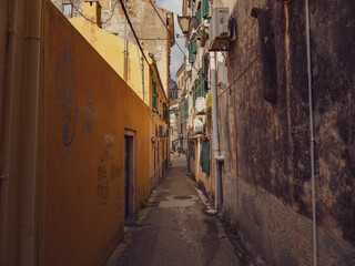 Fototapeta premium street in the old town of corfu Greece