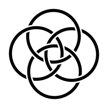 Unity symbol geometric interlocking circles abstract knot design