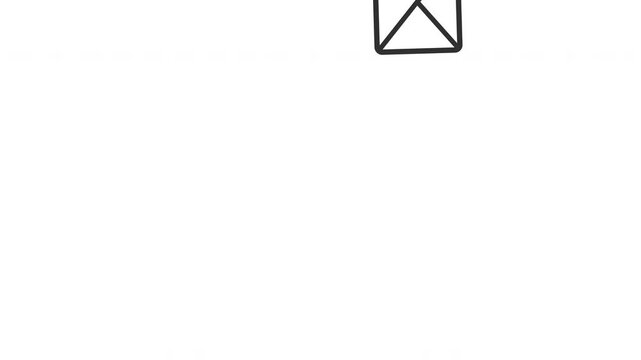 Multiple email message envelopes received inbox animation motion graphic icon
