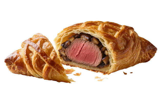 Beef Wellington with flaky pastry and mushroom duxelles
