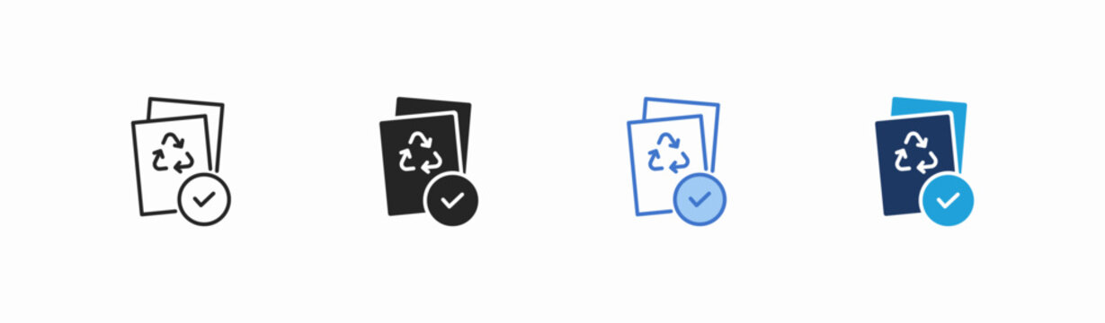 Set of paper icon collection in multiple style. Icon suitable for web and mobile application