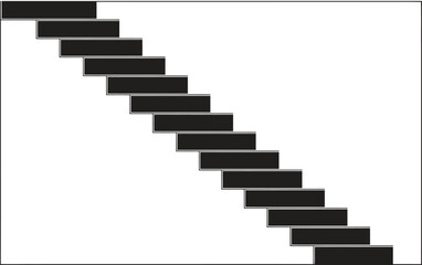 Obraz premium Black staircase, modern steps, minimalist architectural design with clean geometric lines for interior, construction and vector graphics.