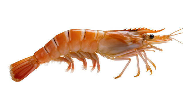 Orange shrimp with white stripes, detailed view