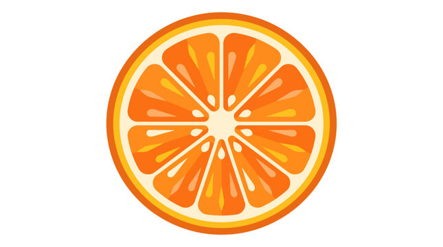 Fresh Citrus Orange Fruit Slice Vector Icon for Healthy Diet and Nutrition