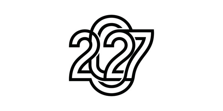 Stylized Number 227 Logo Design