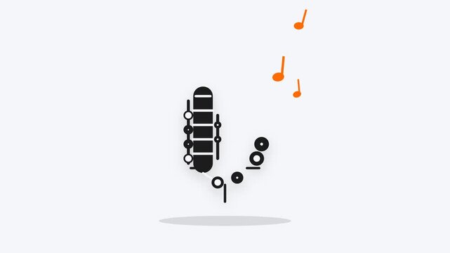 Minimalist Musical Instrument and Notes Animation