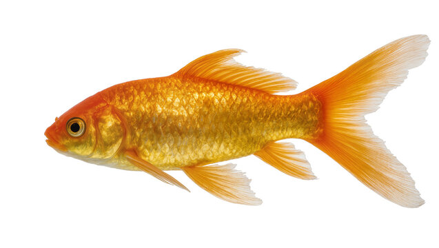 Orange goldfish with flowing fins and scales
