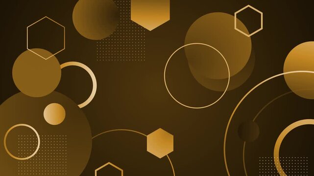 Abstract background with gradient circles hexagons and dotted patterns animation