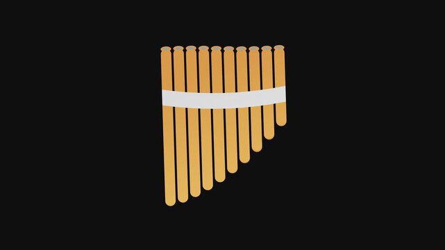 Traditional Bamboo Pan Flute Illustration on Black