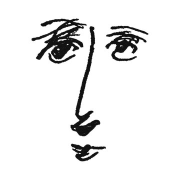 PNG Minimalist abstract face illustration.