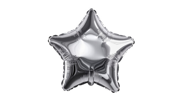 Shiny silver star-shaped balloon