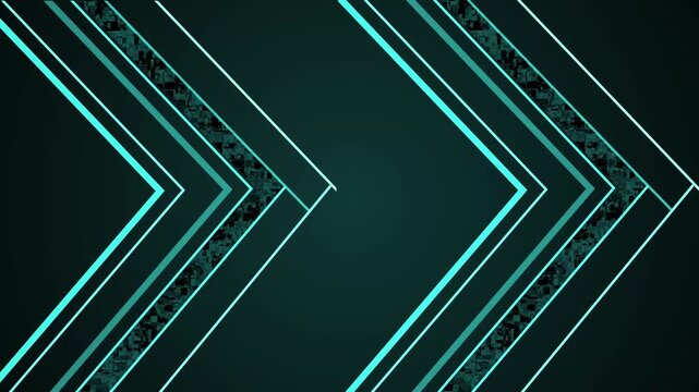 Emerald chevron lines background animation, Dark geometric chevron pattern with lines and textured accents