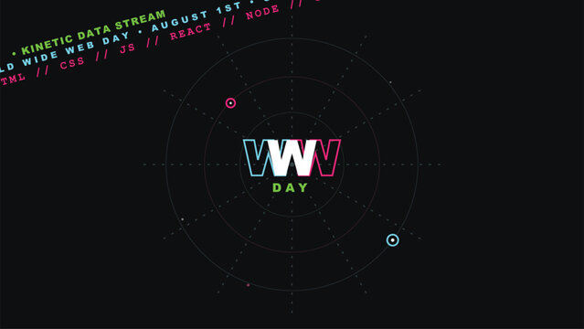 Global Internet Connectivity World Wide Web Day Cyberpunk Style Kinetic Data Stream Digital Art for August First Tech Celebration and Coding Development