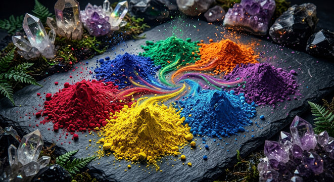 High-Angle Spectrum of Vibrant Dry Powder Pigments