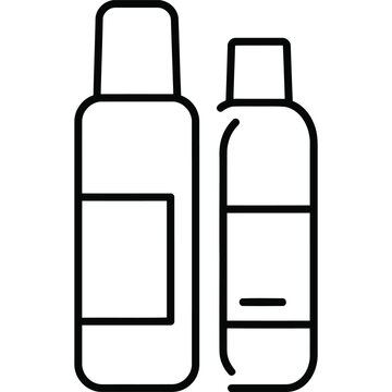 Cosmetic Bottles Line Icon - Skincare Product Container Outline Vector
