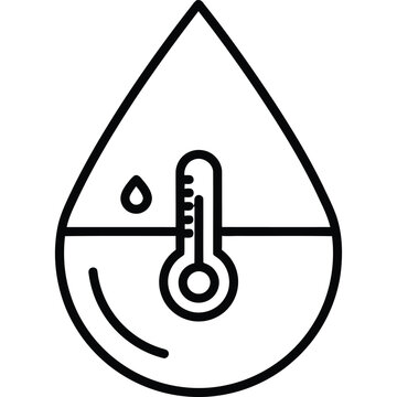 Temperature Sensitive Skincare Line Icon - Cosmetic Storage Outline Vector Symbol