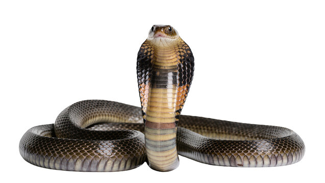 Indian Cobra snake with hood flared, poised to strike